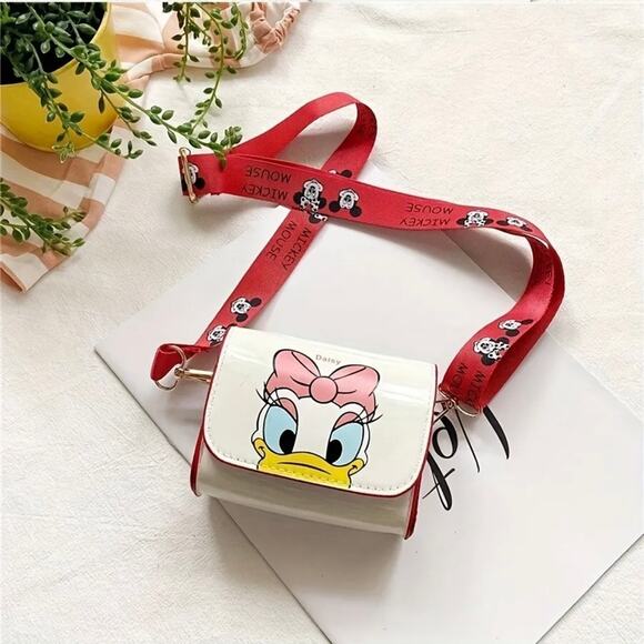 KIDS/MINI PURSE: Disney Daisy Duck White Faux Leather Shoulder Bag, NWOT - Picture 1 of 9